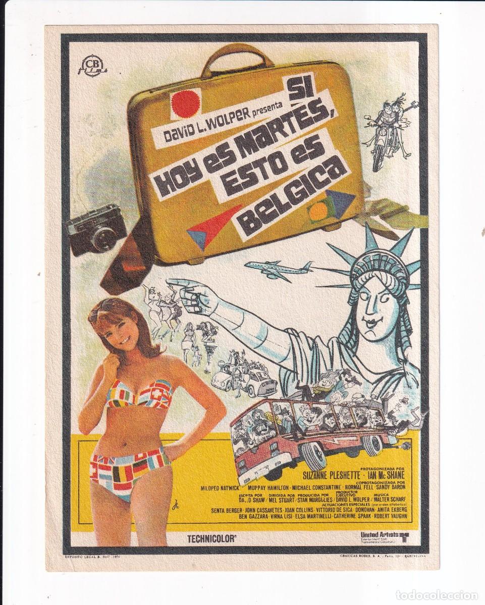 Cine: SI HOY ES MARTES, ESTO ES BELGICA : SUZANE PLESHETTE .- SIN PUBLICIDAD
