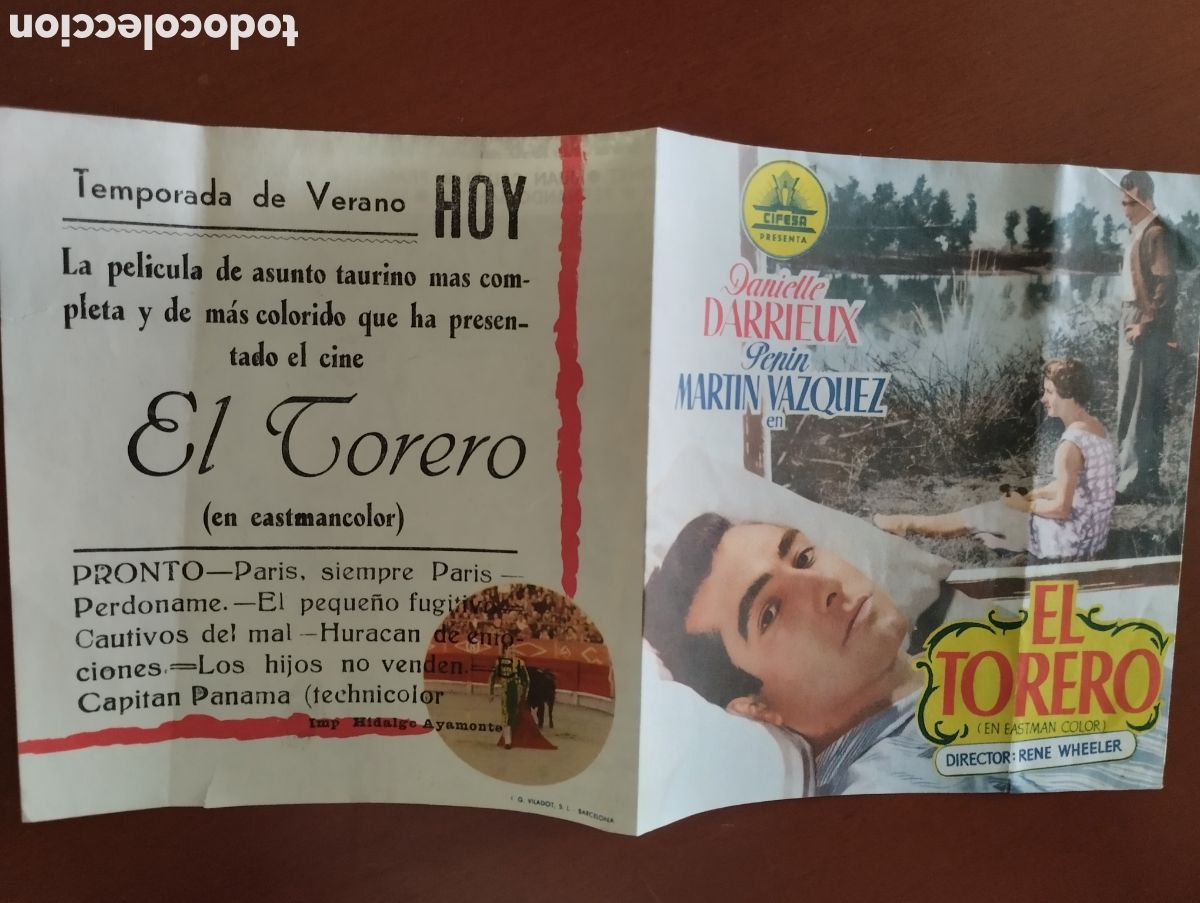 Cine: Folleto Programa de cine DOBLE - EL TORERO - Foto 1