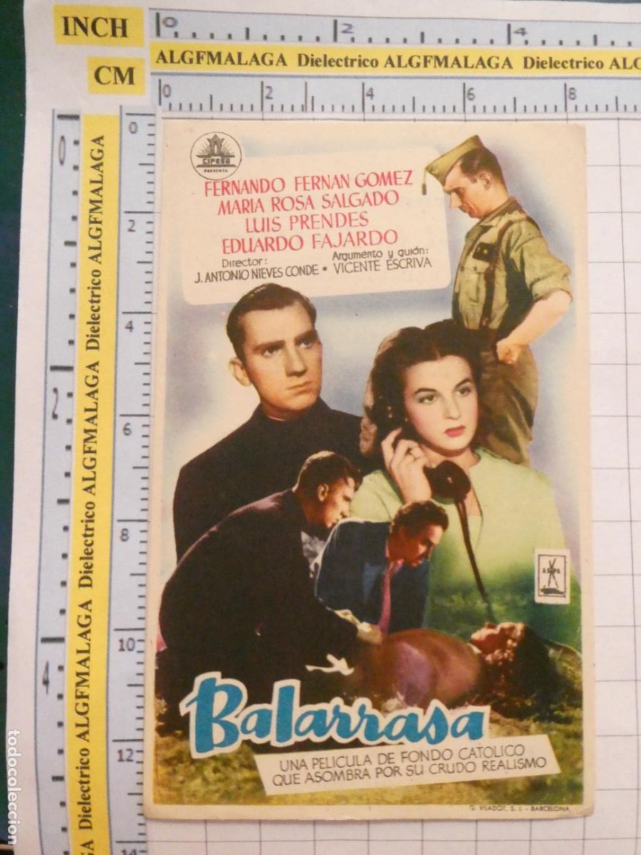 Cine: PROGRAMA DE MANO. CINE. PEL&Iacute;CULA. BALARRASA 1952 TEATRO ISABEL LA CAT&Oacute;LICA GRANADA. 466