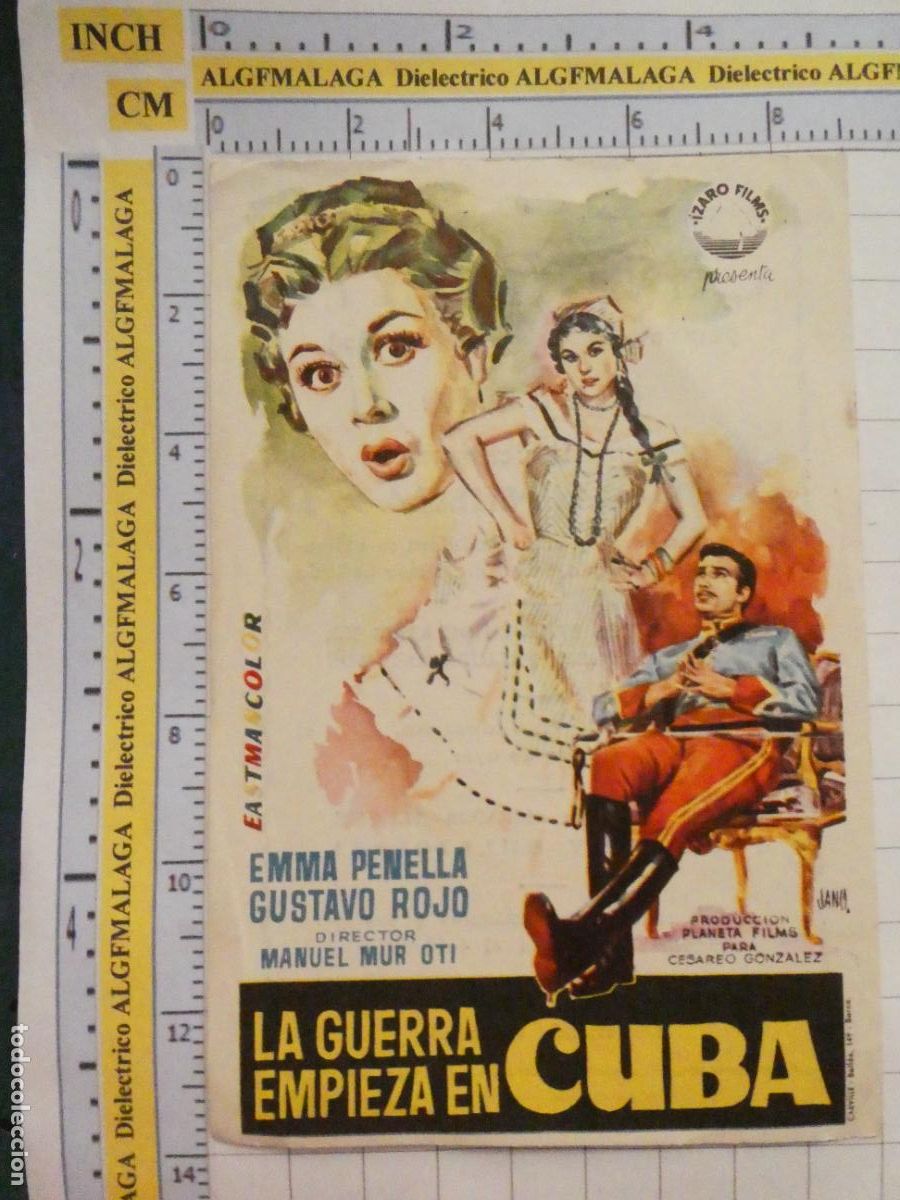 Cine: PROGRAMA DE MANO. CINE. PEL&Iacute;CULA. LA GUERRA EMPIEZA EN CUBA CINE GOYA ZARAGOZA. 470