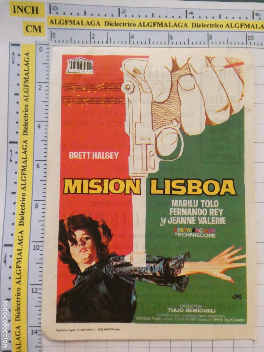 Cine: PROGRAMA DE MANO. CINE. PEL&Iacute;CULA. MISI&Oacute;N LISBOA CINE TIVOLI ANDUJAR JAEN. 475