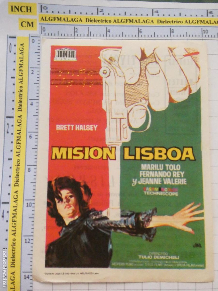 Cine: PROGRAMA DE MANO. CINE. PEL&Iacute;CULA. MISI&Oacute;N LISBOA CINE TIVOLI ANDUJAR JAEN. 483