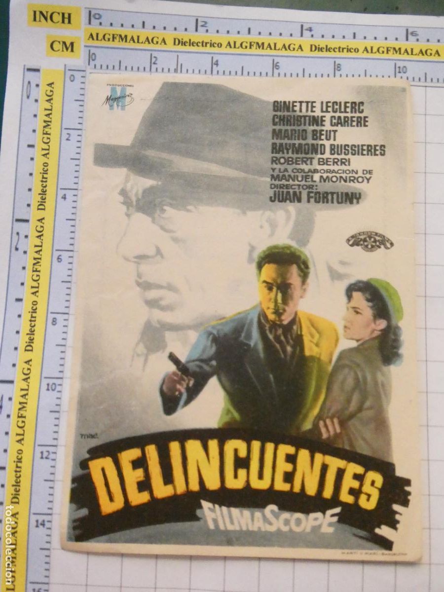 Cine: PROGRAMA DE MANO. CINE. PEL&Iacute;CULA. DELINCUENTES CINE ALHAMBRA GRANADA. 485