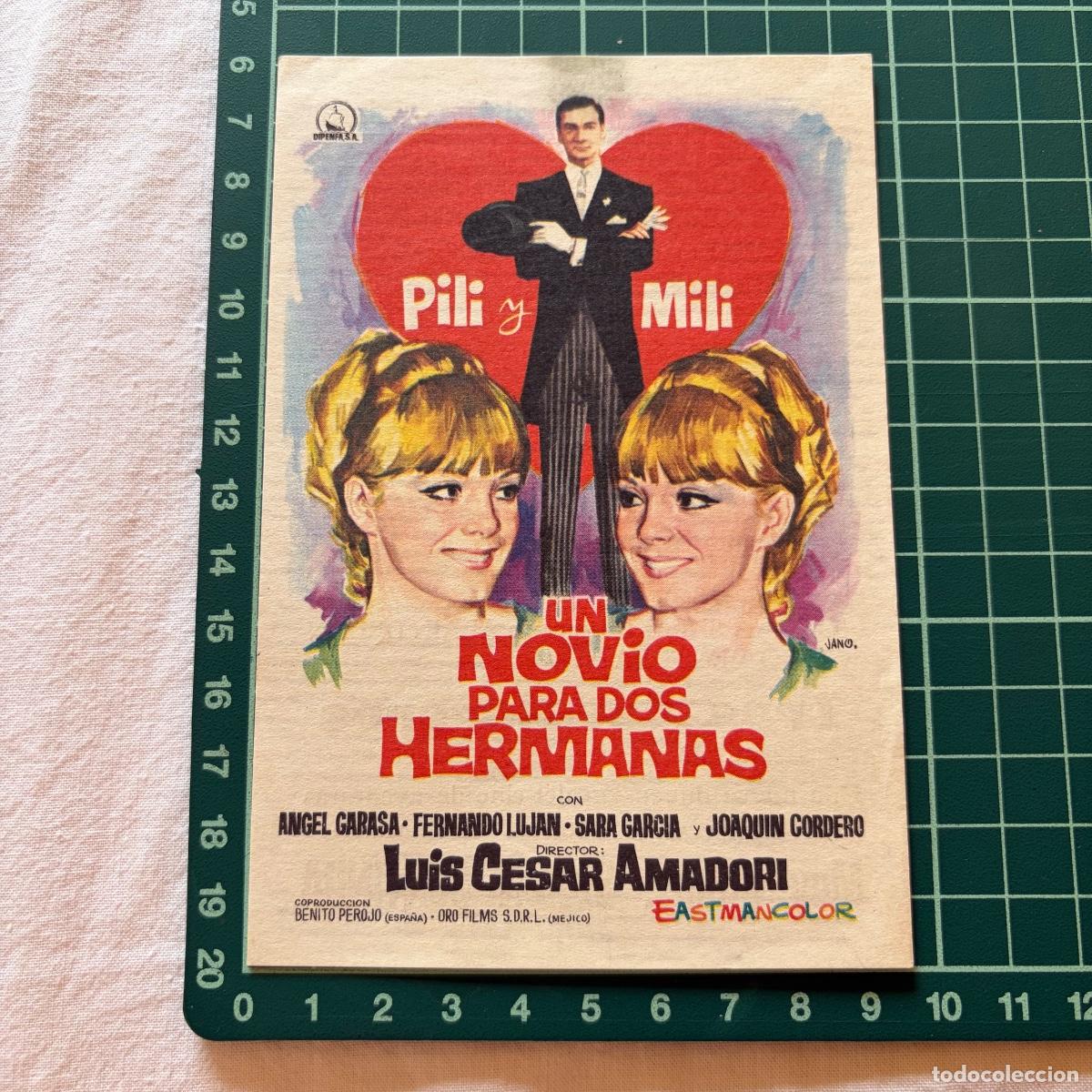 Cine: Programa de cine folleto de mano pelicula un novio para dos hermanas