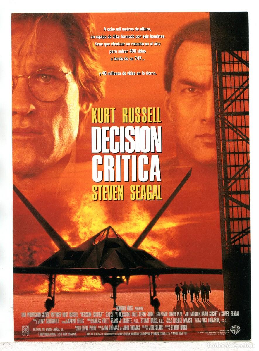 Cine: DECISI&Oacute;N CR&Iacute;TICA, con Steven Seagal. 15 X 21 cms.