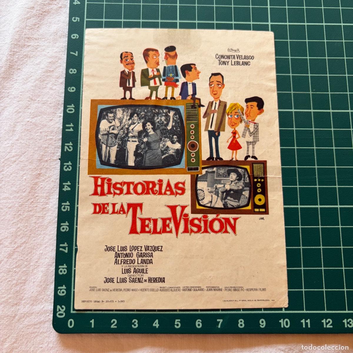Cine: Programa de cine folleto de mano pelicula Historias de la television banda primitiva liria 1966