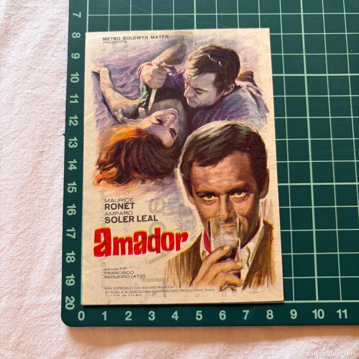 Cine: Programa de cine folleto de mano pelicula Amador cine Marin 1967