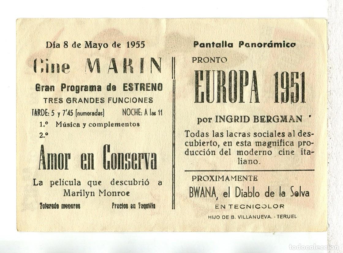 Cine: AMOR EN CONSERVA, con Marilyn Monroe. - Foto 2