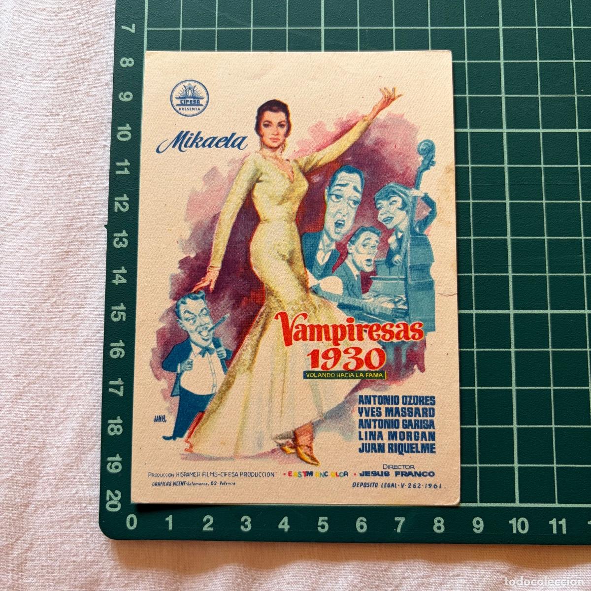Cine: Programa de cine folleto de mano pelicula Vampiresas 1930 - Foto 1