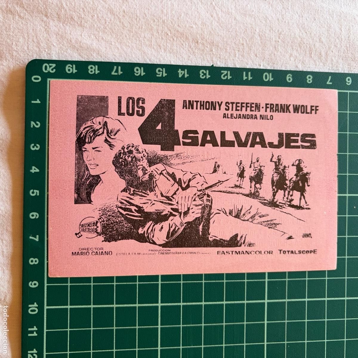 Cine: Programa de cine folleto de mano pelicula Los 4 salvajes Olimpia