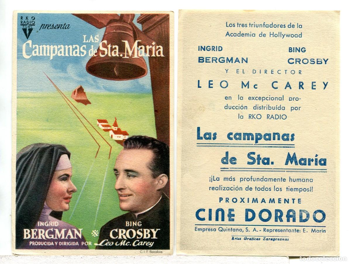 Cine: LAS CAMPANAS DE SANTA MAR&Iacute;A, con Ingrid Bergman.