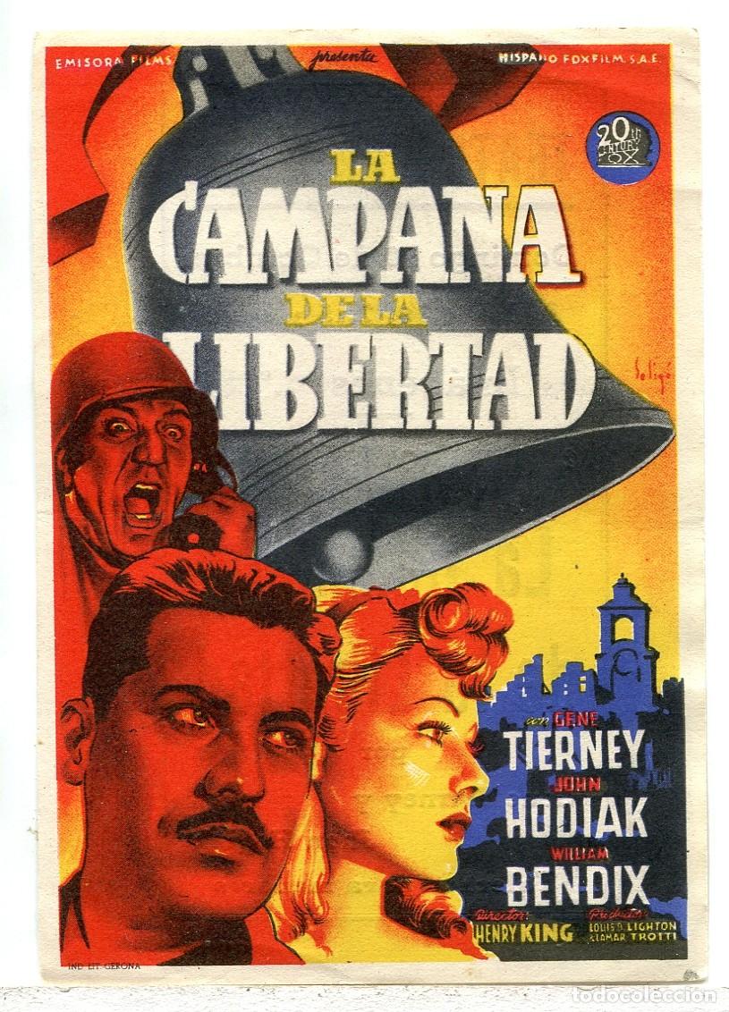 Cine: LA CAMPANA DE LA LIBERTAD, con Gene Tierney.