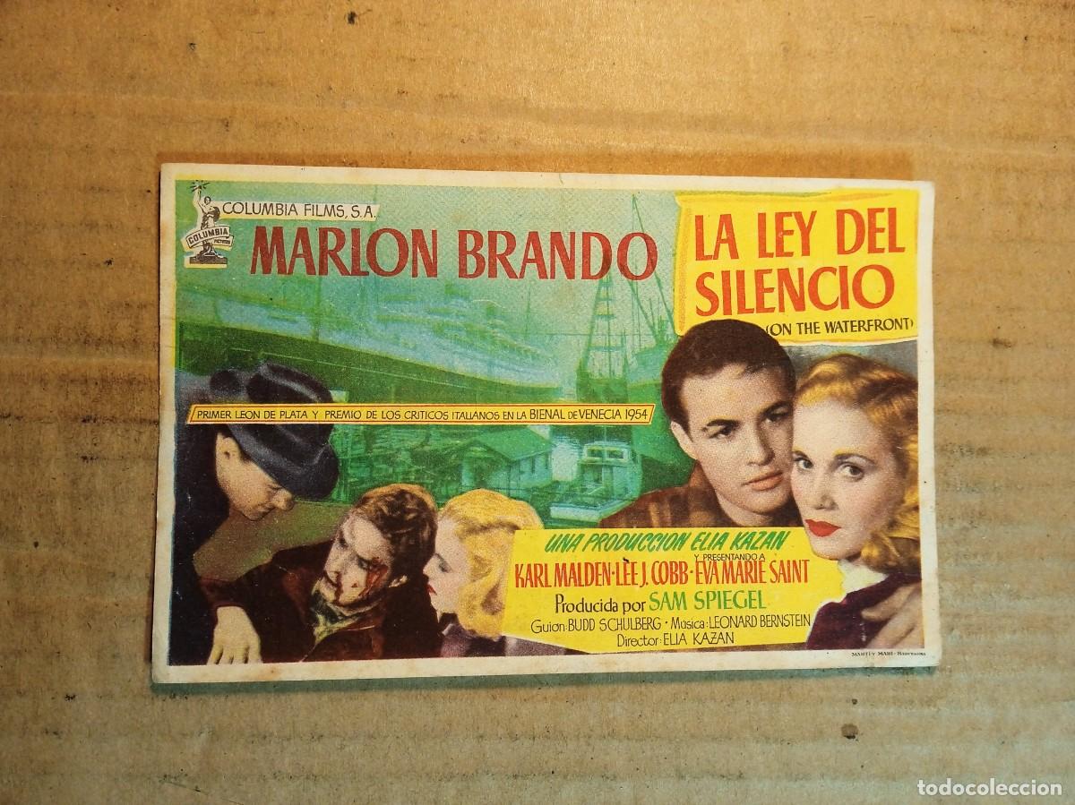 Cine: FOLLETO DE MANO CON PUBLICIDAD LA LEY DEL SILENCIO