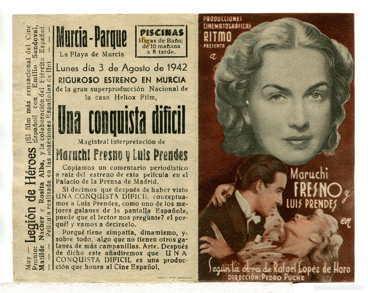 Cine: UNA CONQUISTA DIFICIL, con Maruchi Fresno.