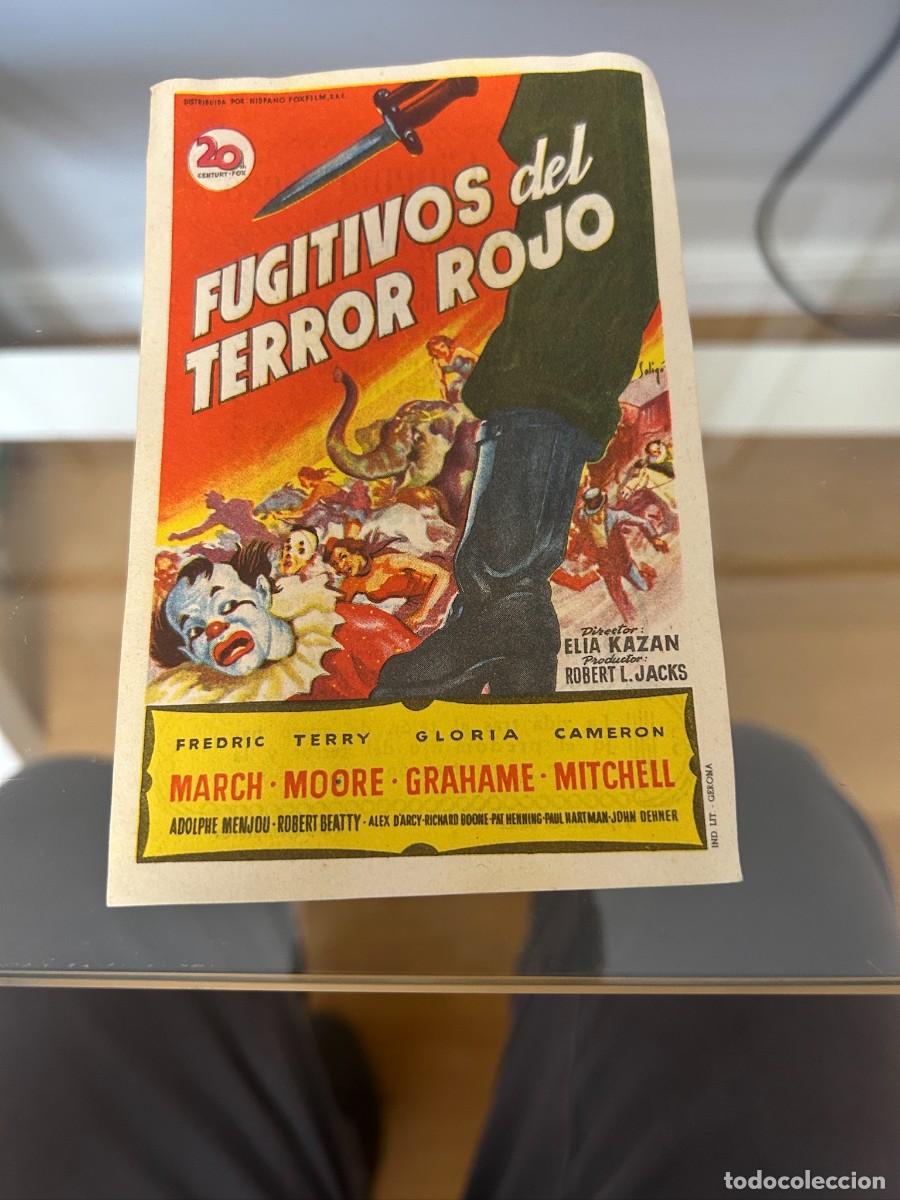 Folhetos de m&atilde;o de filmes antigos de cinema: &ordm;731 fugitivos del terror rojo gran cinema coca valladolid buen estado con publicidad
