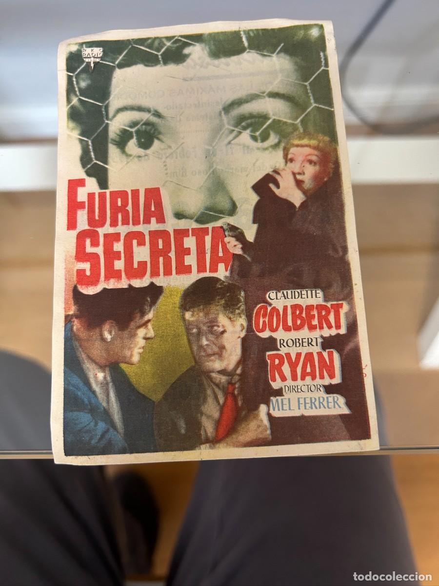 Folhetos de m&atilde;o de filmes antigos de cinema: &ordm;736 furia secreta cine monterosa reus con publicidad buen estado