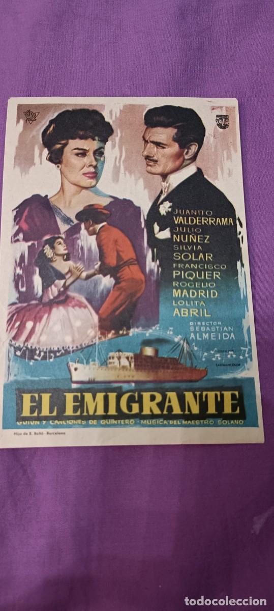  Foglietti di film di film antichi di cinema: El emigrante.Folleto de mano