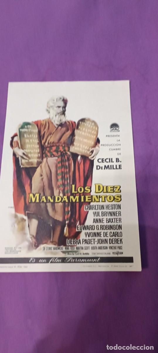 Folhetos de m&atilde;o de filmes antigos de cinema: Los diez mandamientos.Folleto de mano