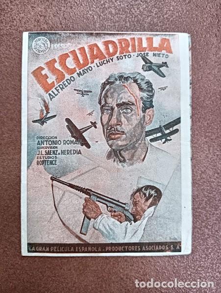  Foglietti di film di film antichi di cinema: ESCUADRILLA PROGRAMA DOBLE PEQUE&Ntilde;O HERCULES FILMS CINE ESPA&Ntilde;OL ALFREDO MAYO LUCHY SOTO AVIACION