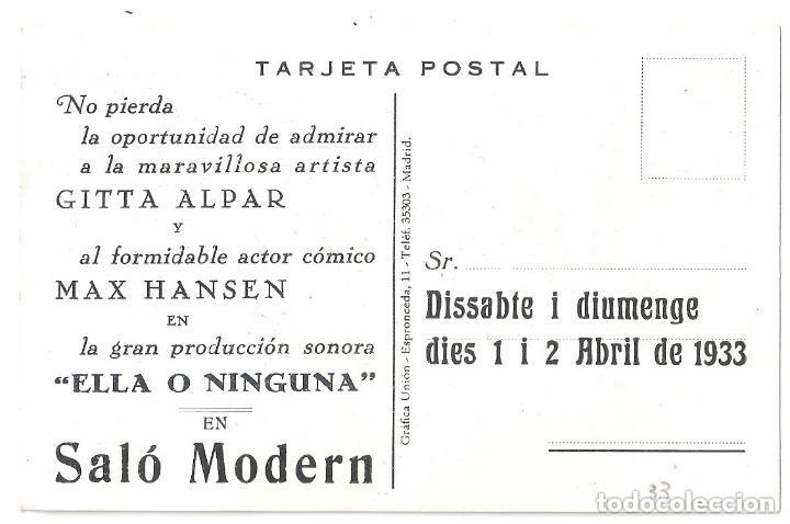 Cine: ELLA O NINGUNA PROGRAMA TARJETA GITTA ALPAR MAX HANSEN B - Foto 2