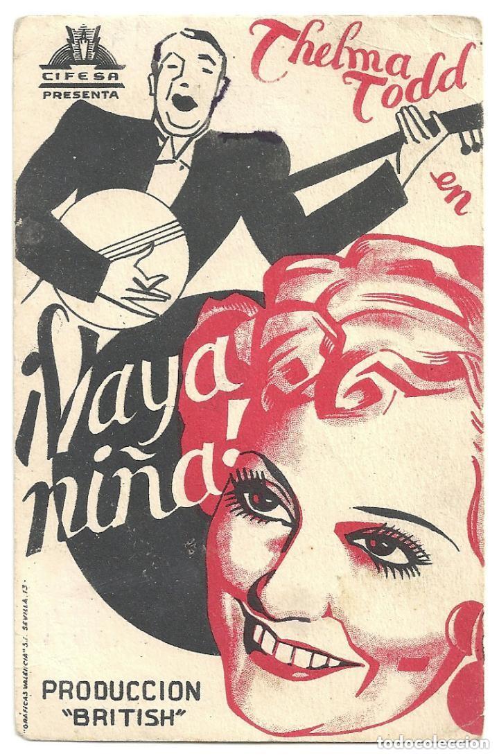 Kino: VAYA NI&Ntilde;A PROGRAMA TARJETA CIFESA THELMA TODD STANLEY LUPINO JOSEP RENAU