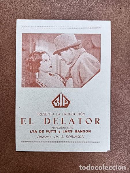  Foglietti di film di film antichi di cinema: EL DELATOR PROGRAMA DOBLE BIP LYA DE PUTTI LARS HANSON
