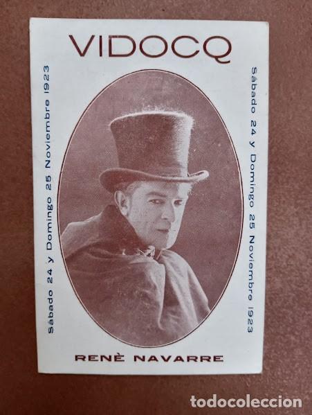  Foglietti di film di film antichi di cinema: VIDOCQ PROGRAMA TARJETA PATHE RENE NAVARRE CINE MUDO FRANCES JORNADAS raro