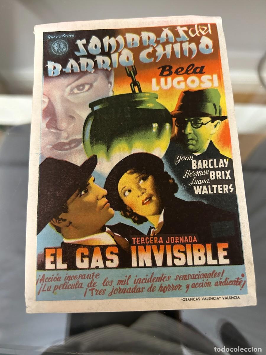  Flyers Publicitaires de films Anciens: &ordm;744 el gas invisible sombras del barrio chino cinema alhambra zaragoza con publicidad buen estado