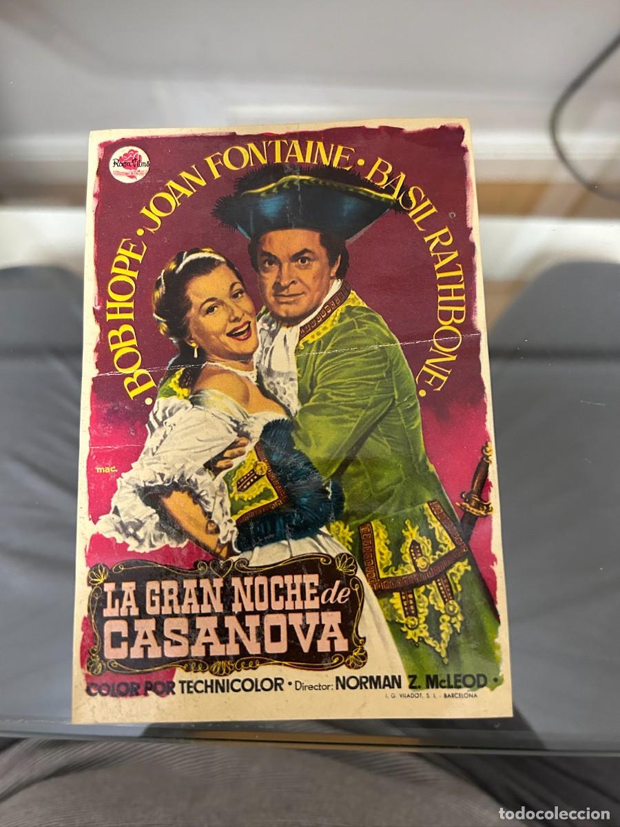  Flyers Publicitaires de films Anciens: &ordm;764 la gran noche de casanova cine monterrosa reus con publicidad buen estado