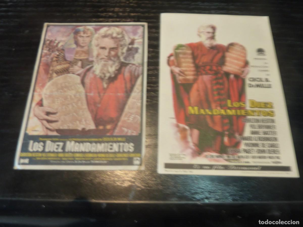Cine: 2 Folletos de cine DIFERENTES DE LOS DIEZ MANDAMIENTOS con publicidad