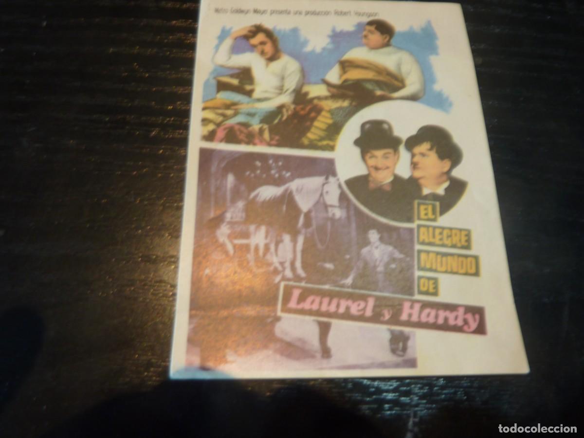 Cine: Folleto de cine el alegre mundo de los LAUREL y HARDY con publicidad