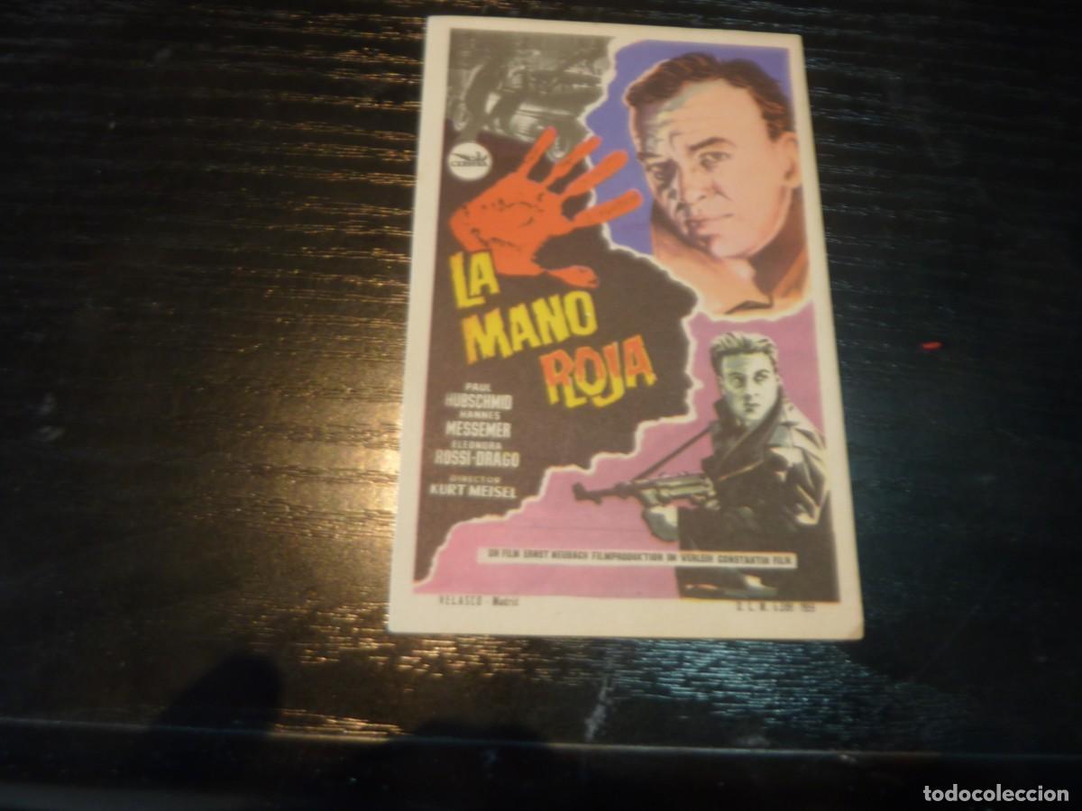 Cinema: Folleto de cine la MANO ROJA con publicidad