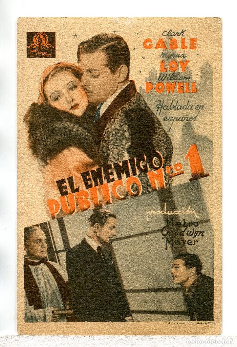  Foglietti di film di film antichi di cinema: EL ENEMIGO P&Uacute;BLICO N&Uacute;MERO 1, con Clark Gable.