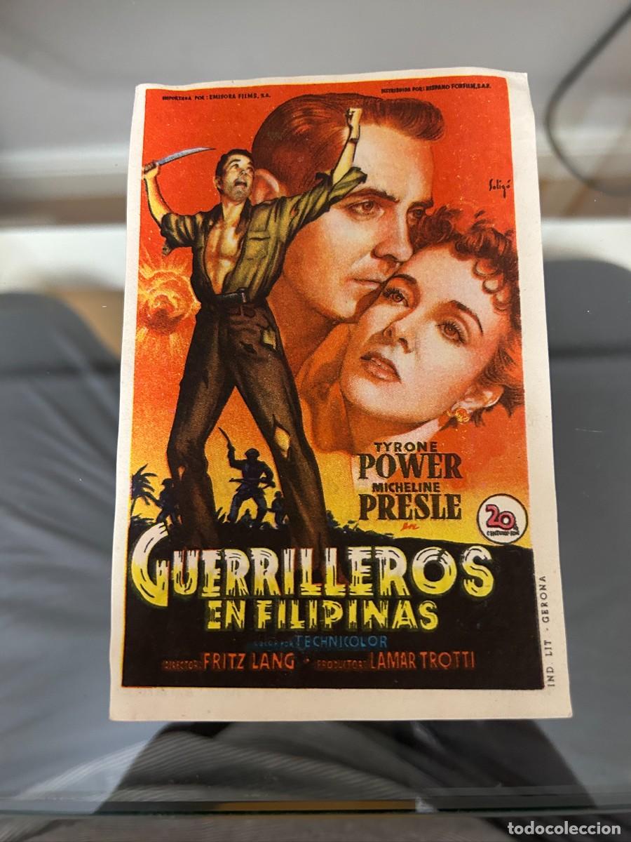  Foglietti di film di film antichi di cinema: &ordm;780 guerilleros en filipinas cinema goya zaragoza con publicidad buen estado