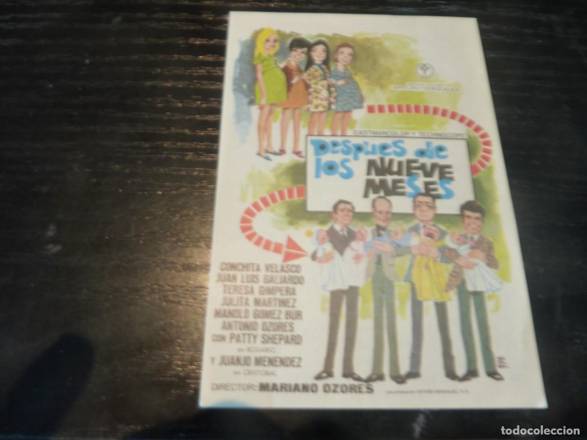 Cine: Folleto de cine DESPUES DE LO NUEVE MESES con publicidad