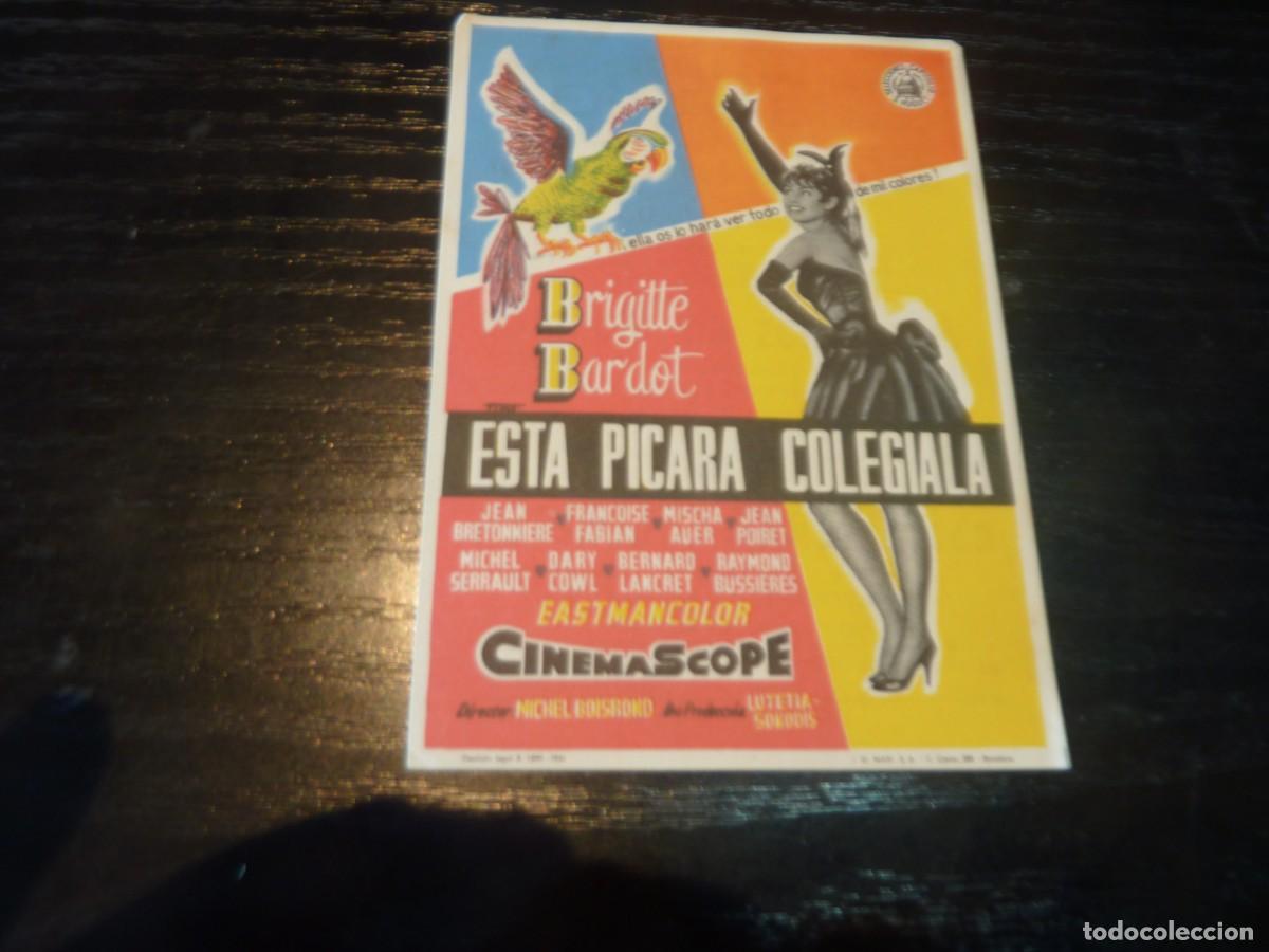 Cine: Folleto de cine ESTA PICARA COLEGIALA con publicidad