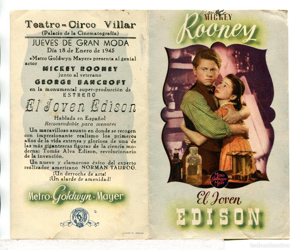 Cine: EL JOVEN EDISON, con Mickey Rooney. - Foto 1