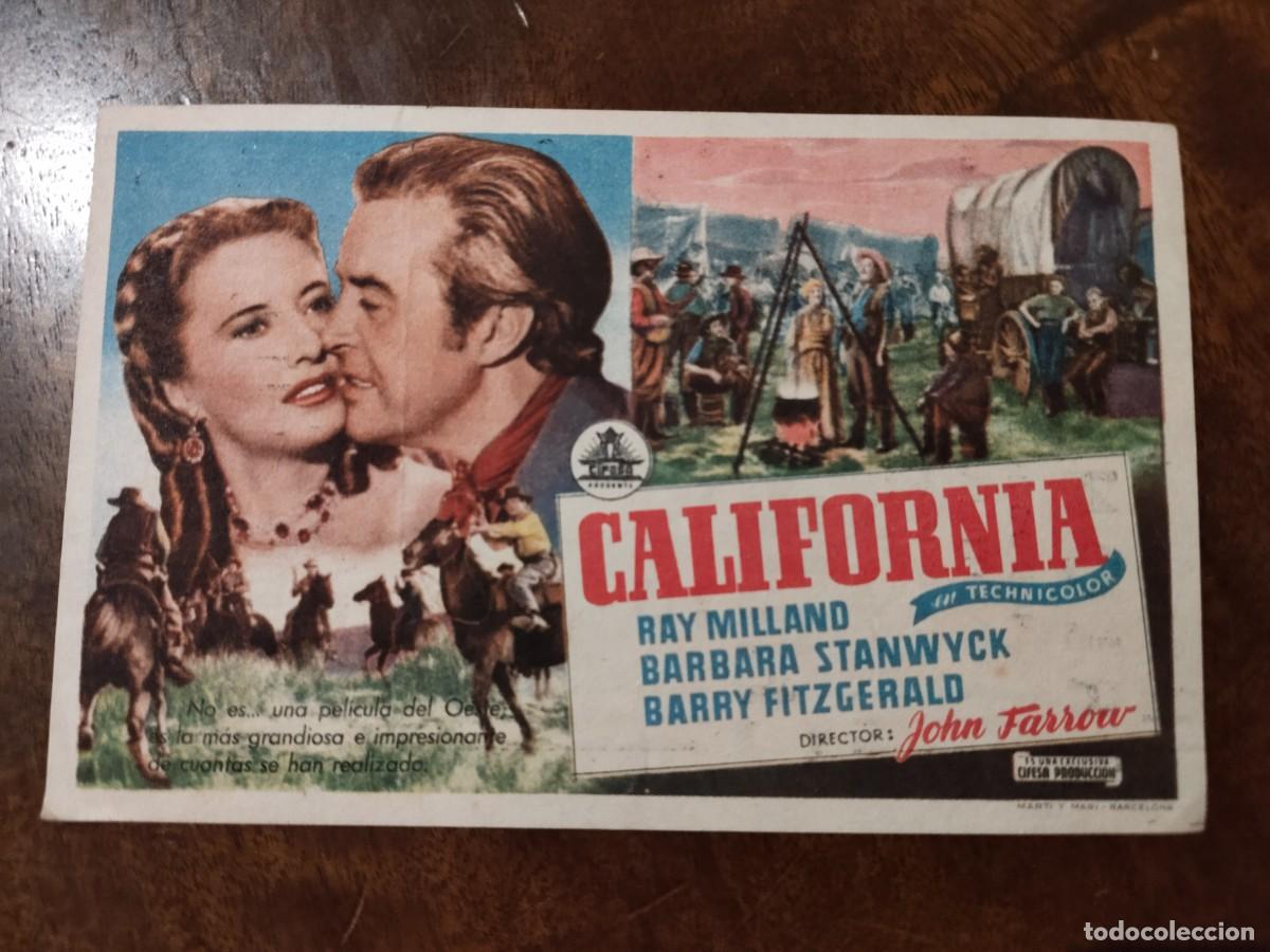  Flyers Publicitaires de films Anciens: California. B&aacute;rbara Stanwyck. Sal&oacute;n Anita, Jerez de los Caballeros.