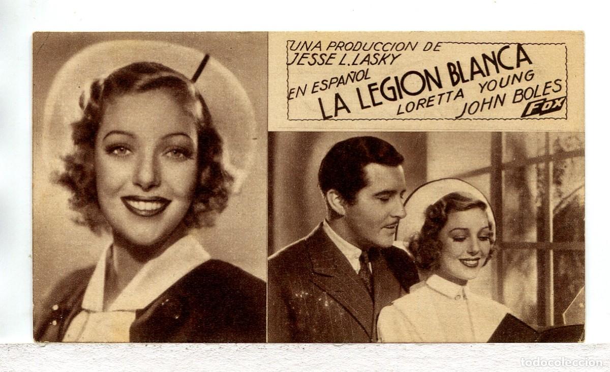 Foglietti di film di film antichi di cinema: LA LEGI&Oacute;N BLANCA, con Loretta Young.
