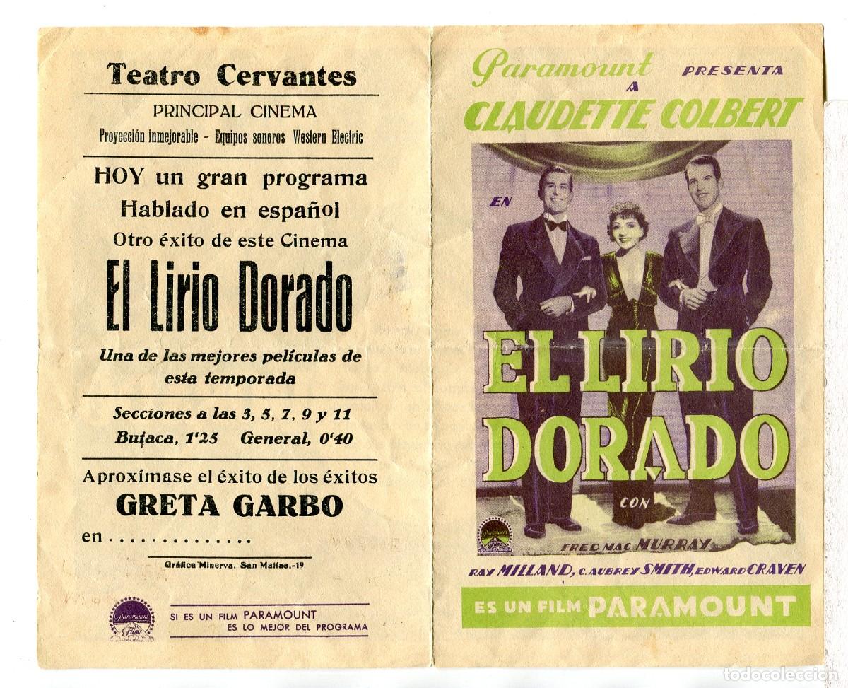 Kino: EL LIRIO DORADO, con Claudette Colbert.