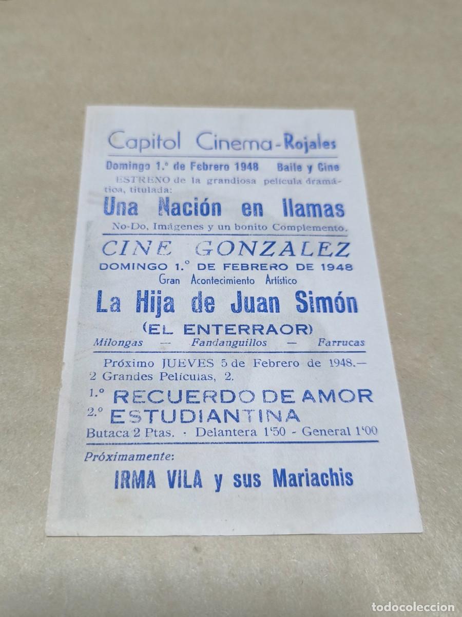 Cine: Antiguo Folleto de Mano de Cine / Programa de Mano Original - Foto 2
