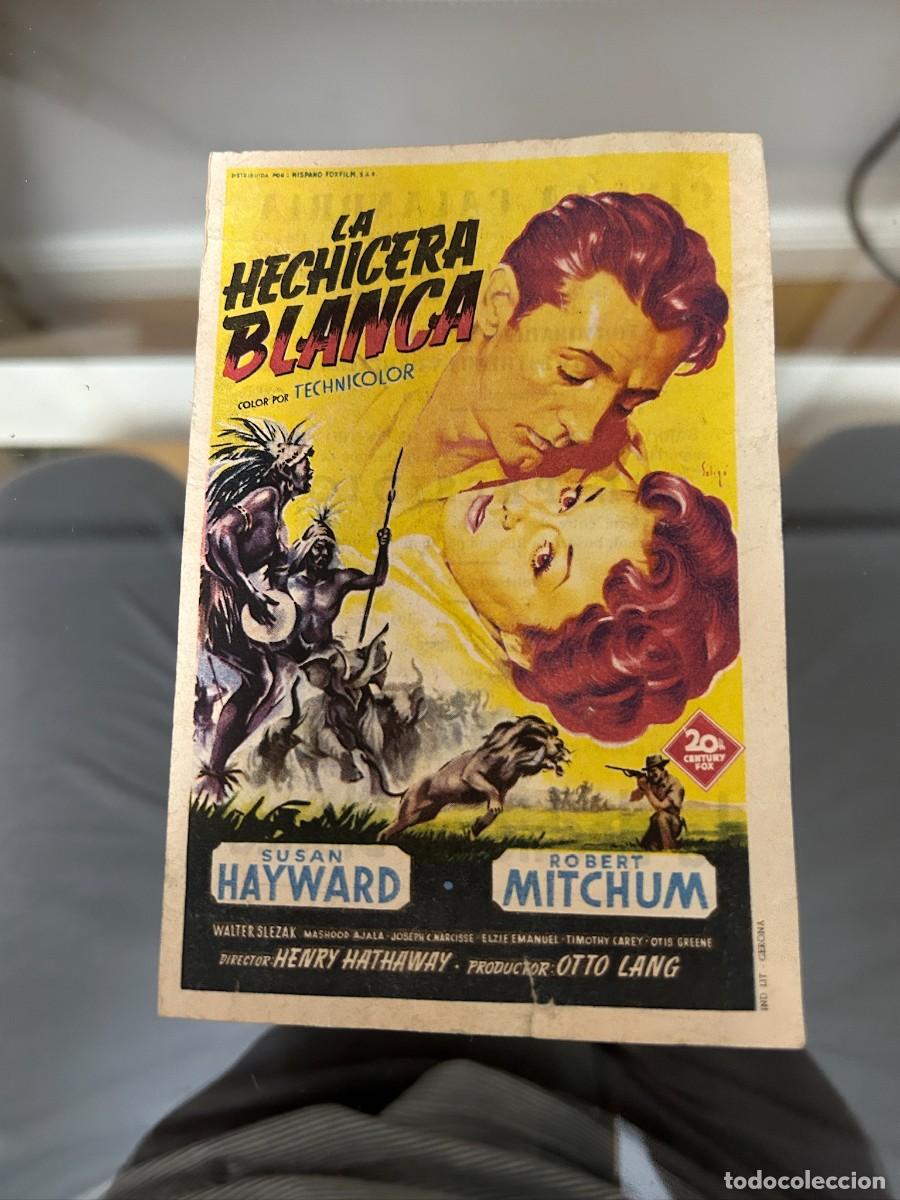  Foglietti di film di film antichi di cinema: &ordm;797 LA HECHICERA BLANCA CINE LA CALANDRIA MASNOU BUENESTADO CON PUBLICIDAD