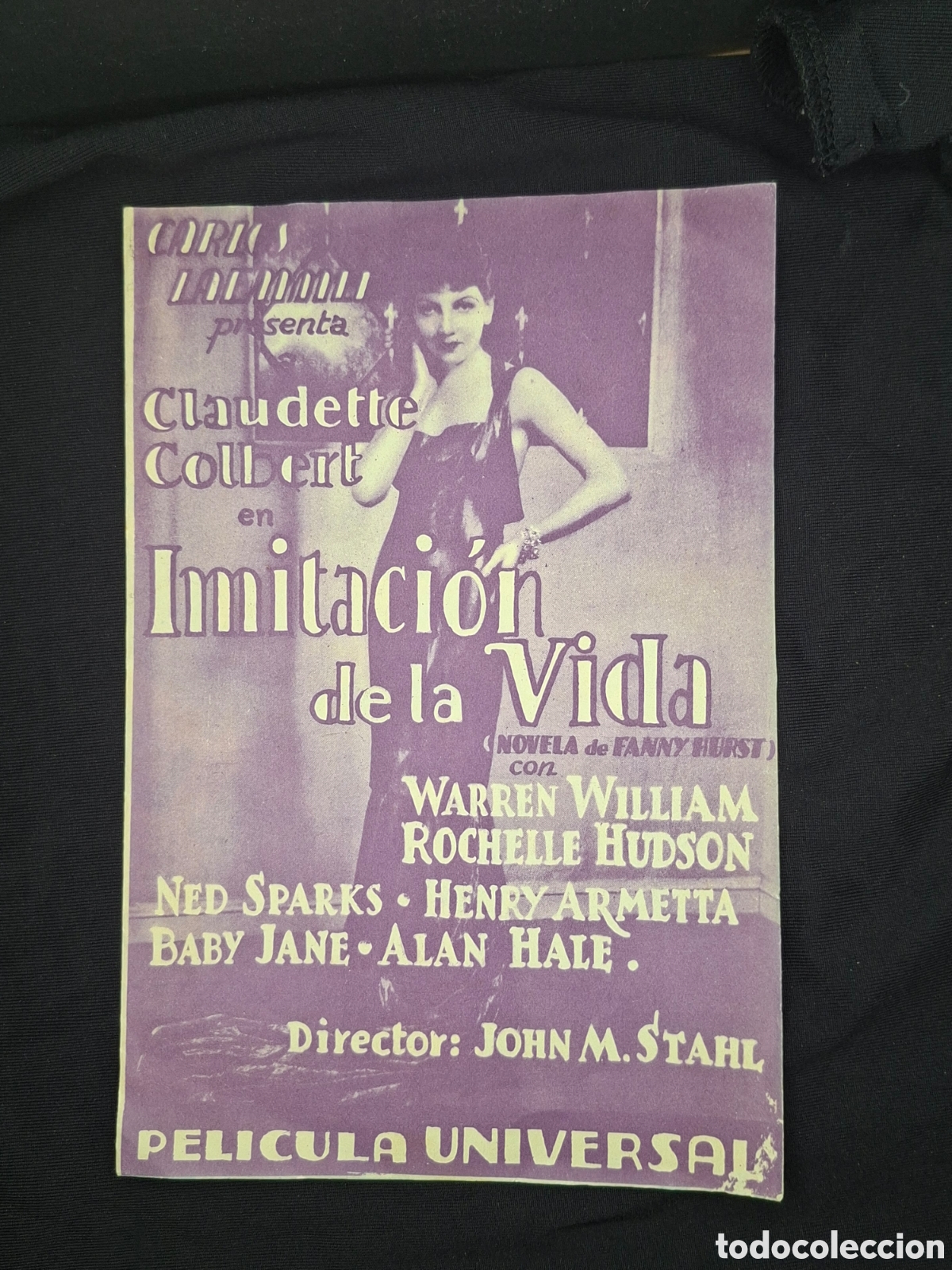 Cine: Programa de Cine Doble - Imitaci&oacute;n de la Vida - Claudette Colbert - Carlos Laemmle / Universal, 1935