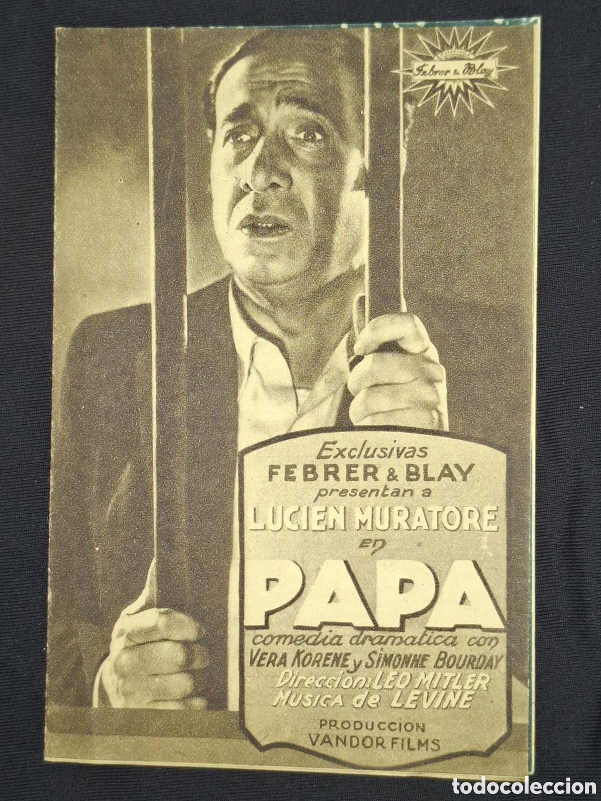 Cine: Folleto de cine doble PAPA con febrer blay. /CITC1