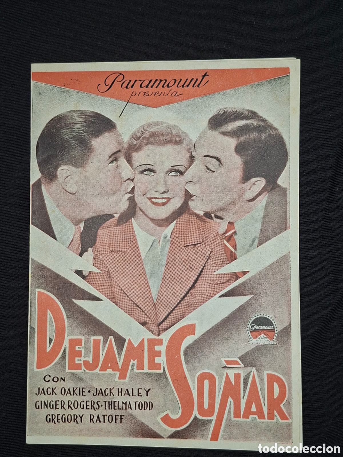 Cine: Folleto de mano DEJAME SO&Ntilde;AR PARAMOUNT GINGER ROGERS JACK OAKIE JACK HALEY / CITP1