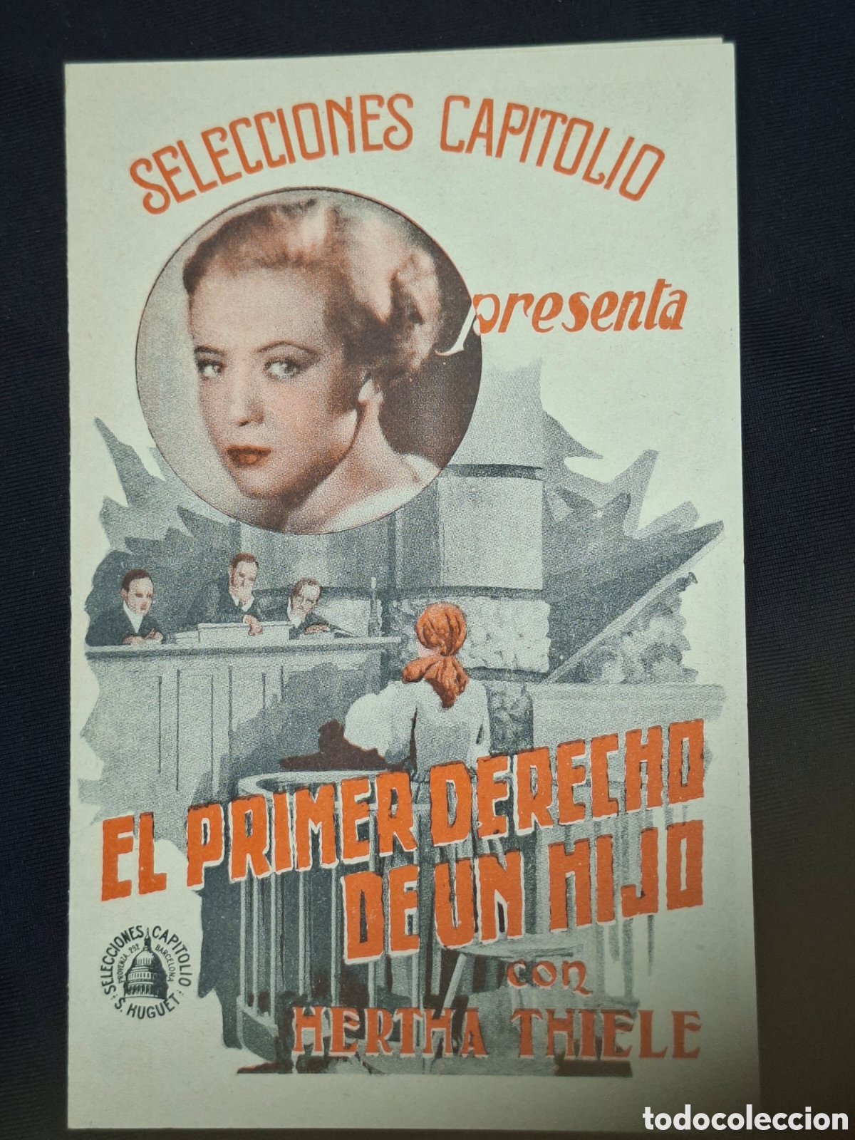 Cine: EL PRIMER DERECHO DE UN HIJO PROGRAMA DOBLE CAPITOLIO HERTHA THIELE /CITC1