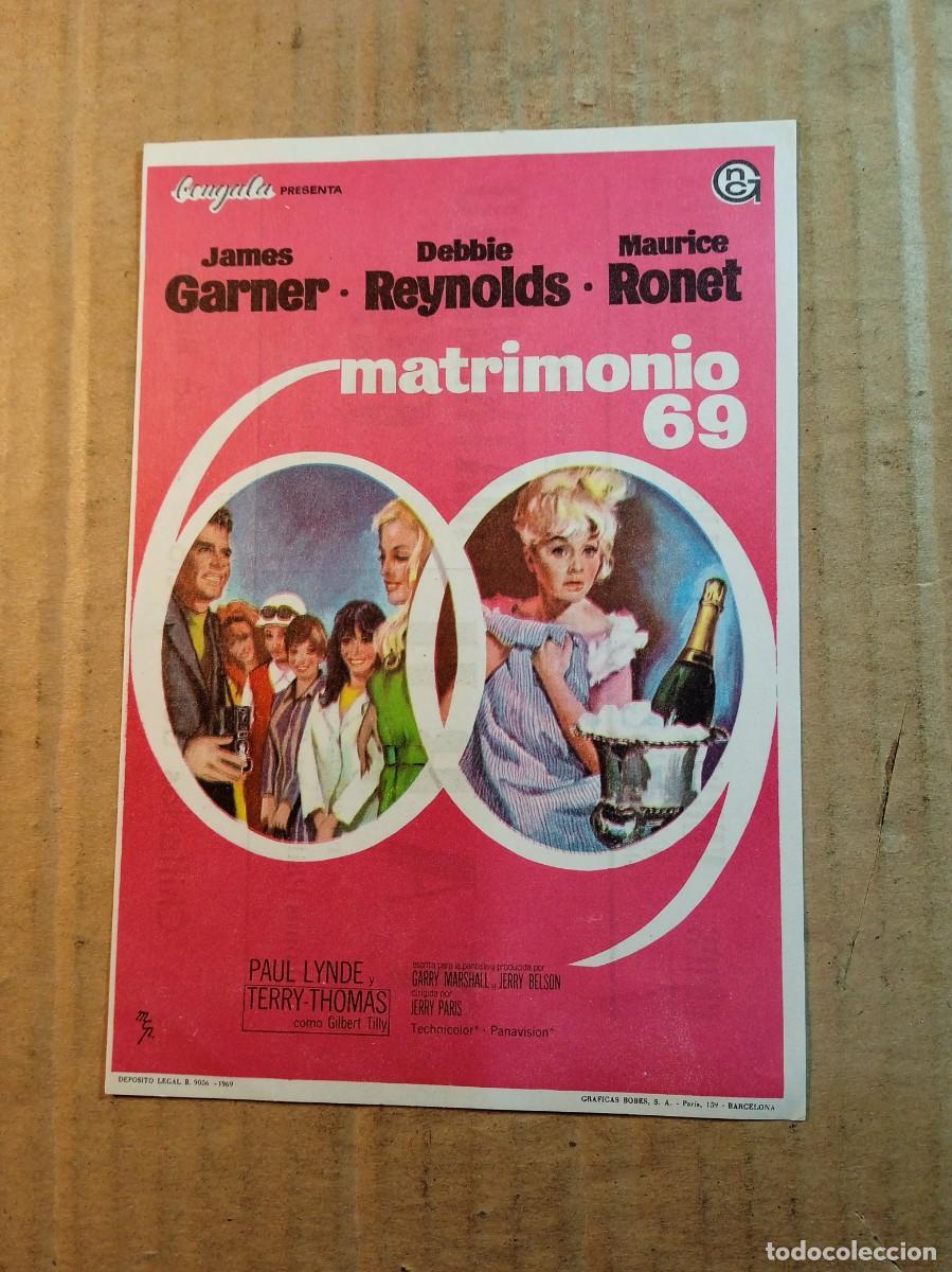  Flyers Publicitaires de films Anciens: FOLLETO DE MANO CON PUBLICIDAD MATRIMONIO 69