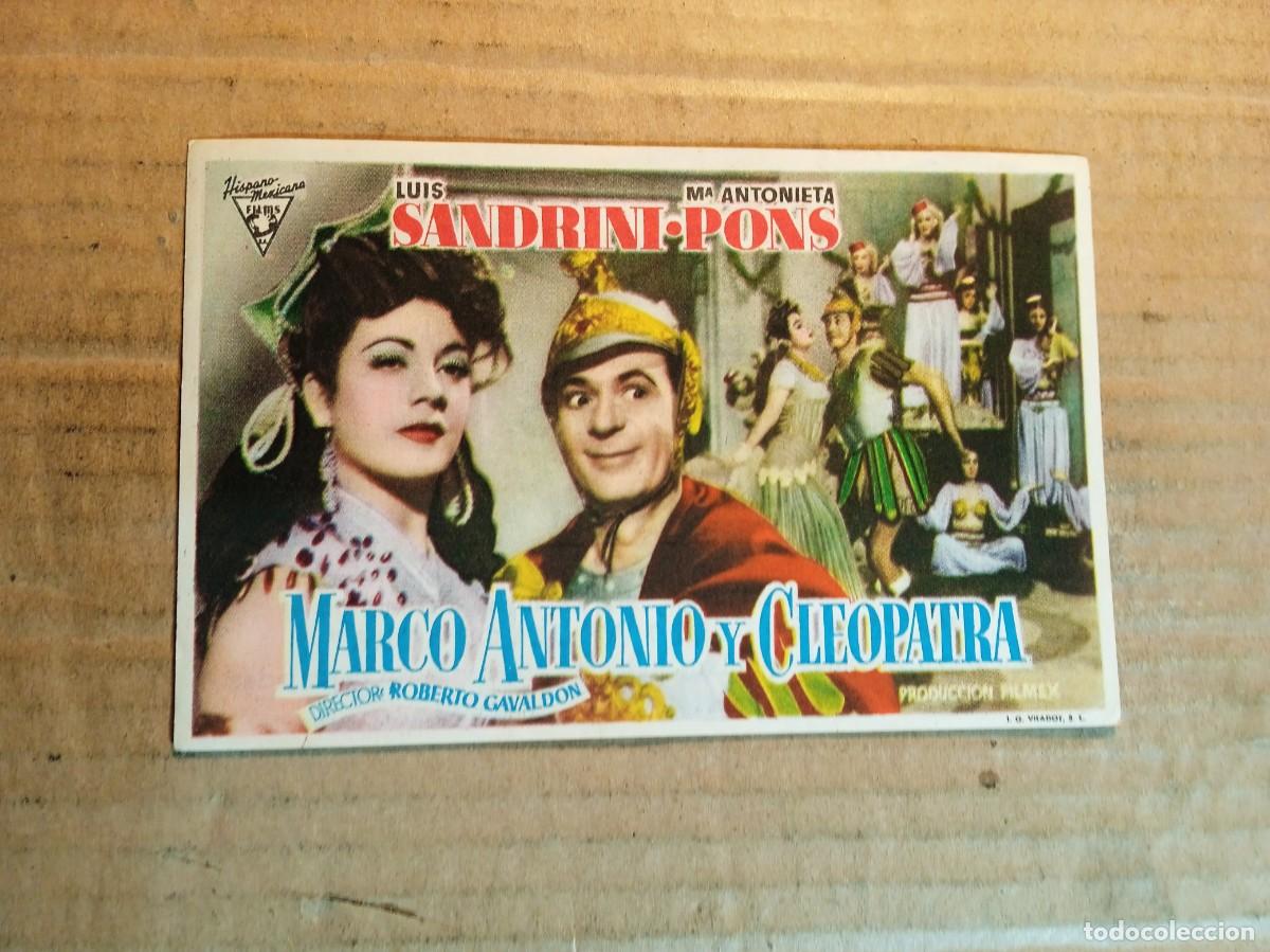 Kino: FOLLETO DE MANO CON PUBLICIDAD MARCO ANTONIO Y CLEOPATRA