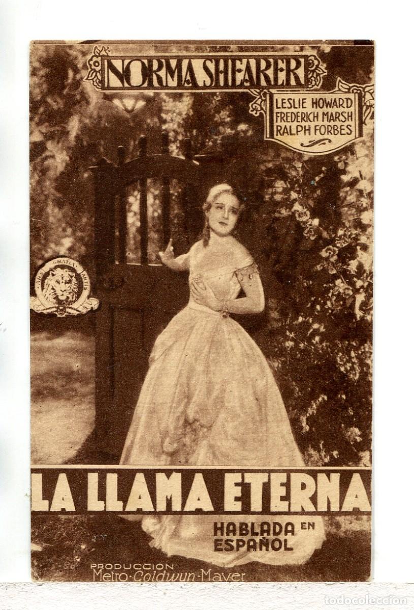  Foglietti di film di film antichi di cinema: LA LLAMA ETERNA, con Norma Shearer.