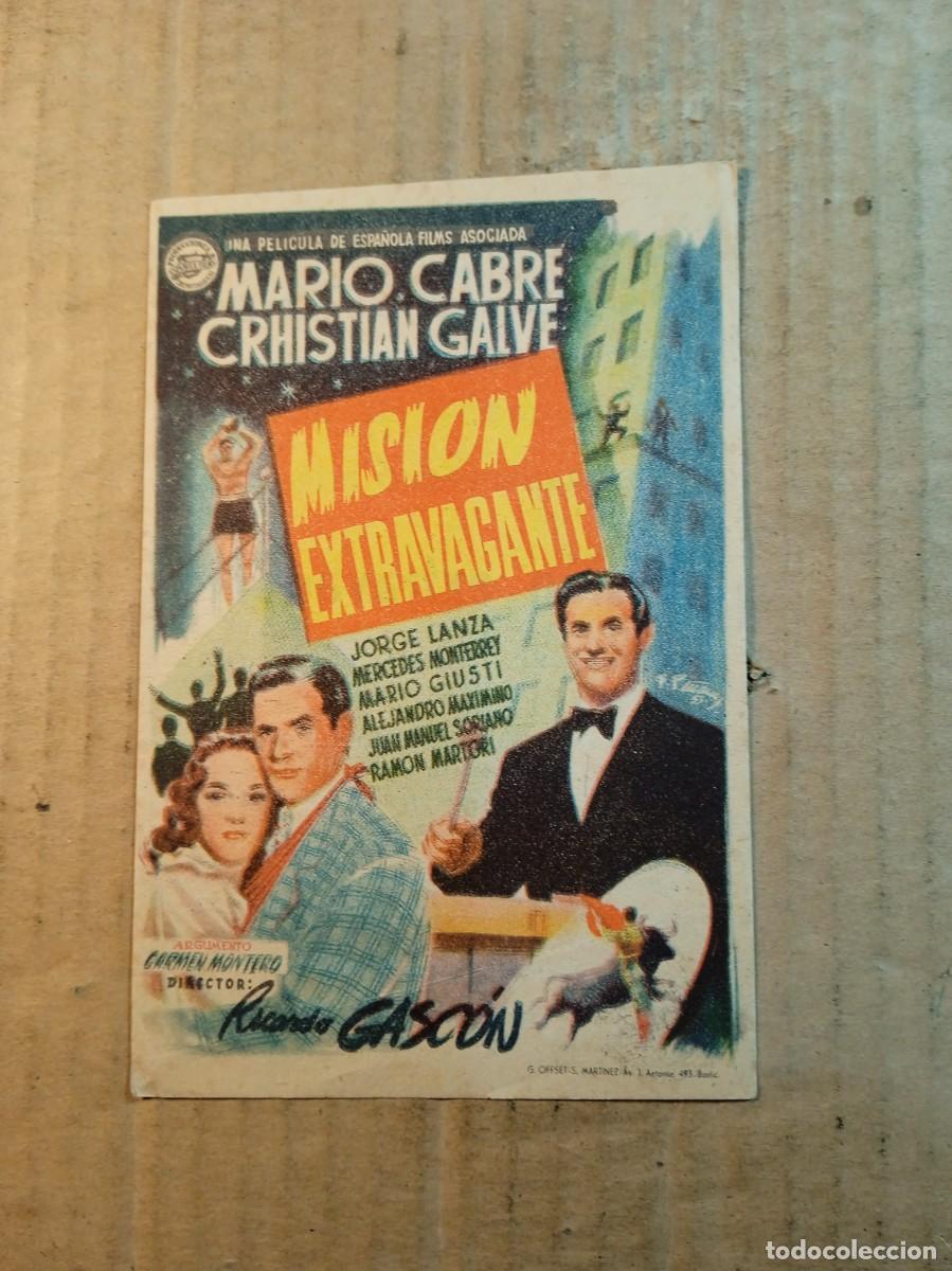  Flyers Publicitaires de films Anciens: FOLLETO DE MANO CON PUBLICIDAD MISI&Oacute;N EXTRAVAGANTE